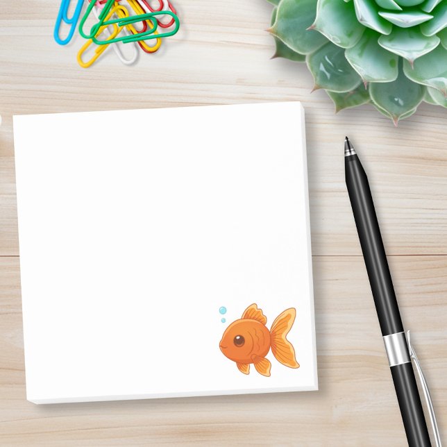 Notas Post-it® Pez dorado de dibujos animados lindo (Subido por el creador)