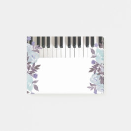 Notas Post-it® piano azul de flores