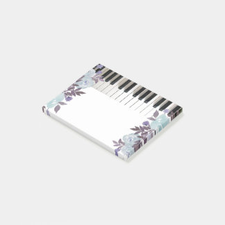 Notas Post-it® piano azul de flores