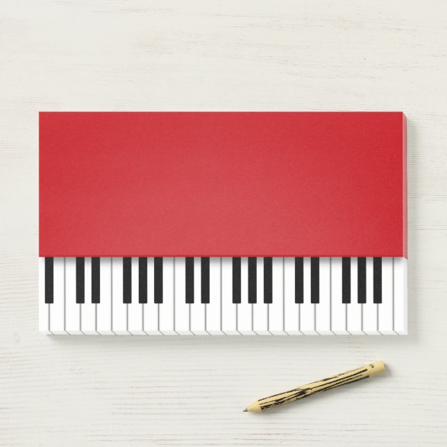 Notas Post-it® Piano Teclado Fun Red Music (En escritorio)