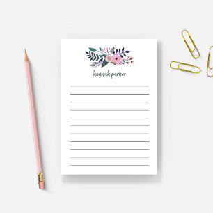 Notas Post-it® Pico Pink Meadow  Floral Personalizado Llenado