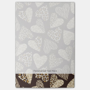 Notas Post-it® Piel animal con los corazones