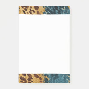Notas Post-it® Piel de vaca de oro de Blue Brown