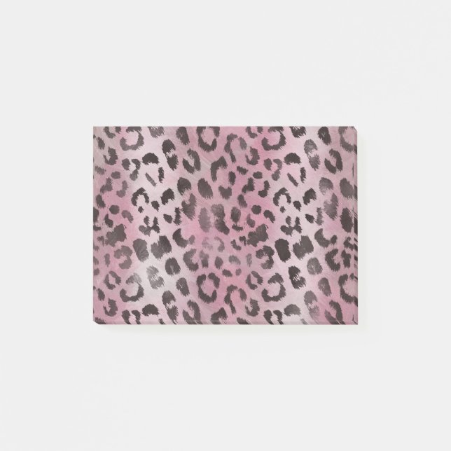 Notas Post-it® Piel leopardo en rosa (Anverso)