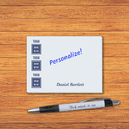 Notas Post-it® Piensa fuera de la caja azul inteligente