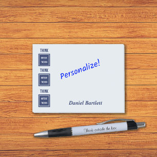 Notas Post-it® Piensa fuera de la caja azul inteligente