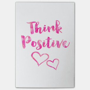 Notas Post-it® Piense la cita positiva de la acuarela