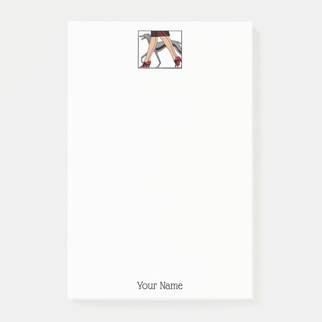 Notas Post-it® Piernas Art Deco Mujeres Greyhound Whippet Dog R (Anverso)