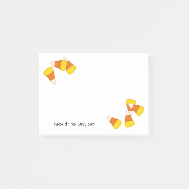 Notas Post-it® Piezas de maíz de dulces de Halloween (Anverso)