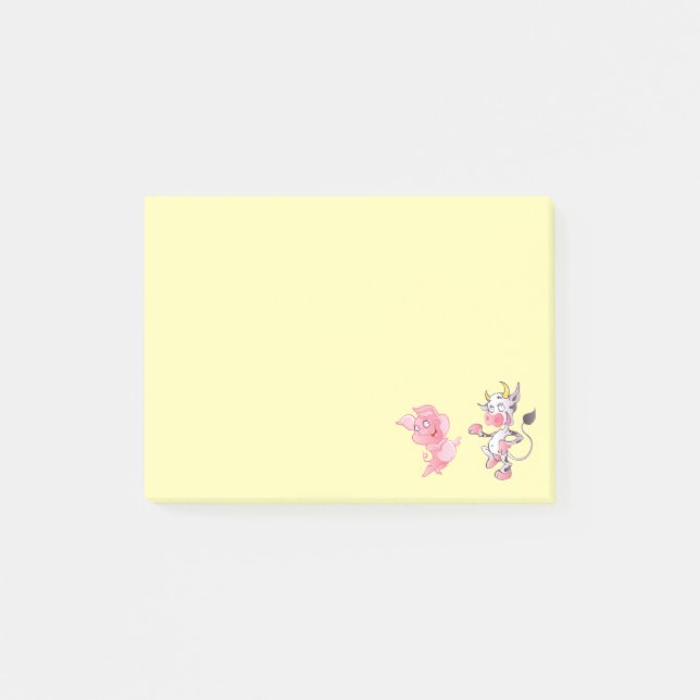 Notas Post-it® Pig n' Bull Farm Life Post-it® Notes 4 x 3 (Anverso)