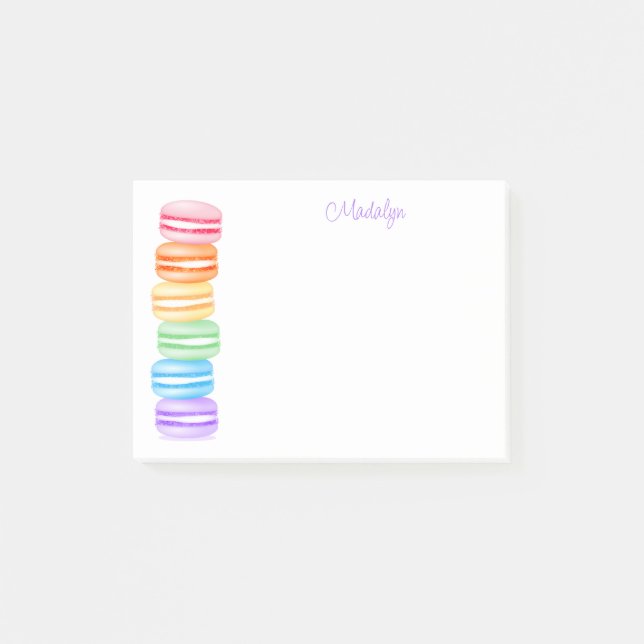 Notas Post-it® pila de macarones arco iris personalizada (Anverso)