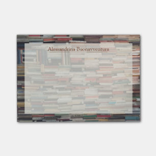 Notas Post-it® Pilas de libros con nombre personalizado