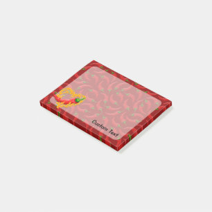 Notas Post-it® Pimienta chile con corazón de llama