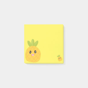 Notas Post-it® Piña piña de color amarillo kawaii