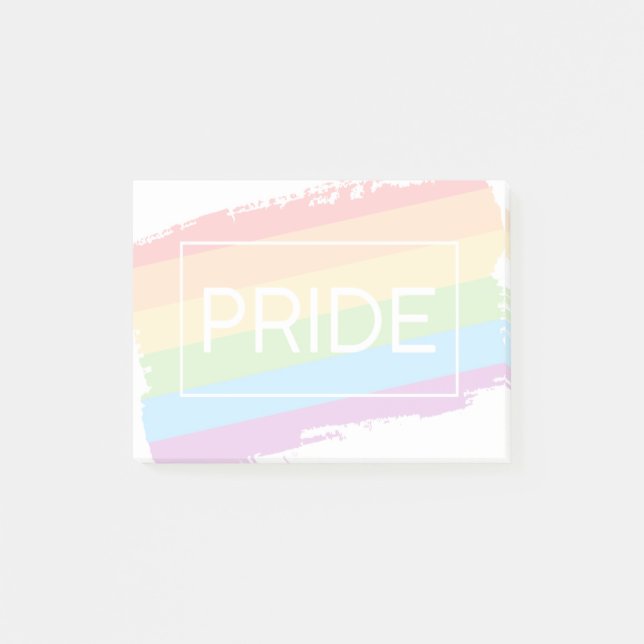 Notas Post-it® Pincel de orgullo arcoiris (Anverso)