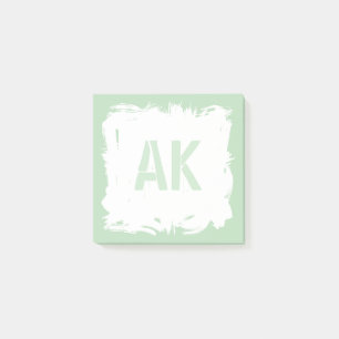 Notas Post-it® Pincel verde pálido blanco rompe monograma Guay
