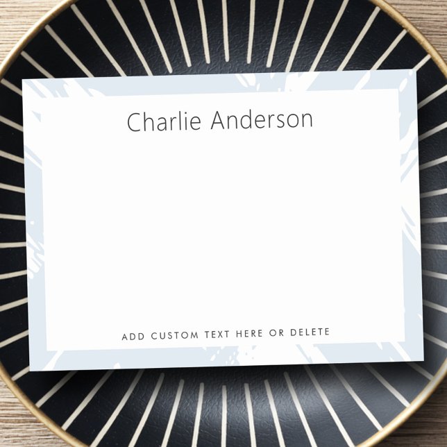 Notas Post-it® Pinceles azul polvoriento y luminoso mínimo (Minimal light dusty blue bushstrokes product label post-it notes)