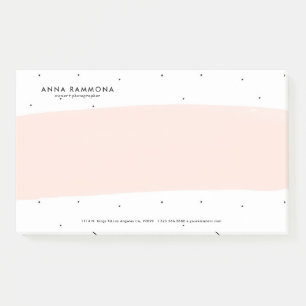 Notas Post-it® Pinceles de color blanco y rosa suave minimalista