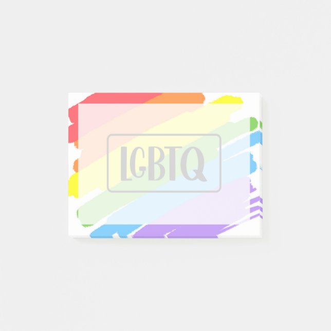 Notas Post-it® Pinceles LGBTQ arcoiris (Anverso)
