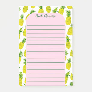 Notas Post-it® Pineapple Fiesta Patrón PERSONALIZAR IT acuarela