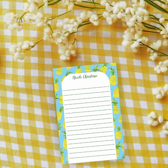 Notas Post-it® Pineapple Fiesta Patrón PERSONALIZAR IT acuarela (Pineapple Party Pattern CUSTOMIZE IT Watercolor Post-it Notes
)