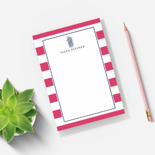 Notas Post-it® Pineapple Prep Pink & Naval Personalizada