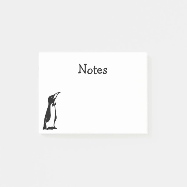 Notas Post-it® Pingüino blanco negro personalizado (Anverso)