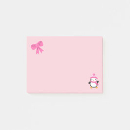 Notas Post-it® Pingüino cutáneo en Gorra rosado y sopa de abejas 