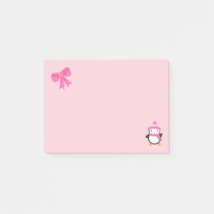 Notas Post-it® Pingüino cutáneo en Gorra rosado y sopa de abejas