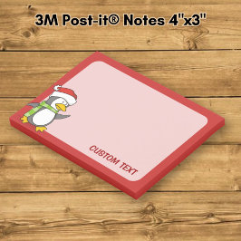 Notas Post-it® pingüino de Navidad caminando sobre la nieve