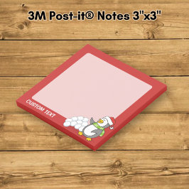 Notas Post-it® pingüino de Navidad con bolas de nieve saludando