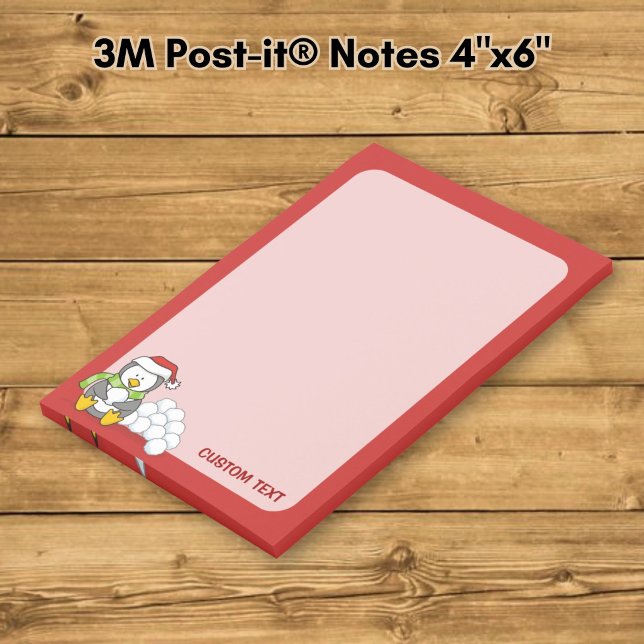 Notas Post-it® pingüino de Navidad sentado con bolas de nieve (Subido por el creador)