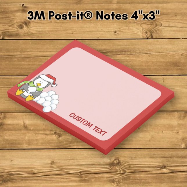 Notas Post-it® pingüino de Navidad sentado con bolas de nieve (Subido por el creador)
