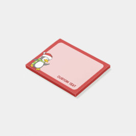 Notas Post-it® Pingüino navidad caminando sobre la nieve