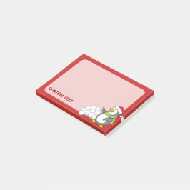 Notas Post-it® Pingüino navidad con bolas de nieve ondeando