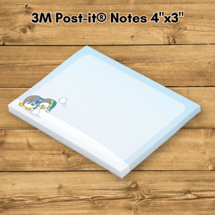 Notas Post-it® Pinguino pequeño recibiendo una bola de nieve