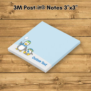 Notas Post-it® Pingüinos lanzando bolas de nieve