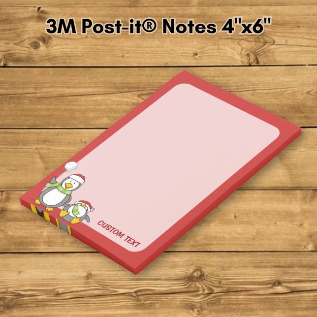 Notas Post-it® Pingüinos lanzando bolas de nieve en Navidad (Subido por el creador)