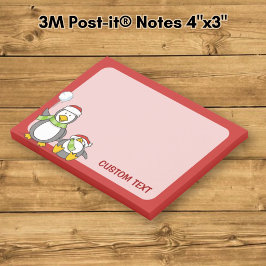 Notas Post-it® Pingüinos lanzando bolas de nieve en Navidad