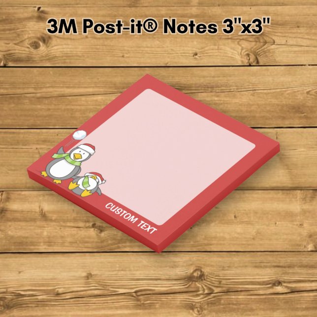 Notas Post-it® Pingüinos lanzando bolas de nieve en Navidad (Subido por el creador)