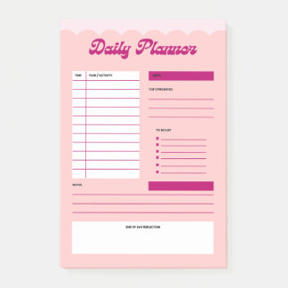 Notas Post-it® Pink Aesthetic Daily Planner Post-it® Notepad