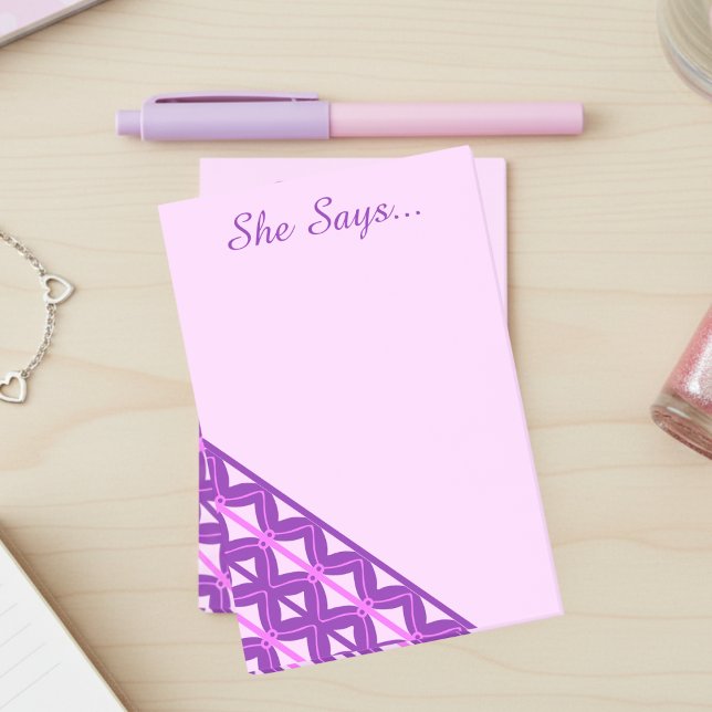 Notas Post-it® Pink And Purple Waves (Cute fun stationery for girls to jot down those notes. Makes a perfect gift for that girl you love)