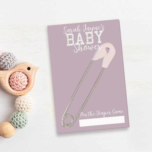 Notas Post-it® Pink Baby Shower Game Pin the Diaper Notes (Pin the Diaper on the baby in a safe way using these post it notes. Just add your name)