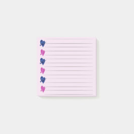 Notas Post-it® Pink & Blue Heart Post - it Notes