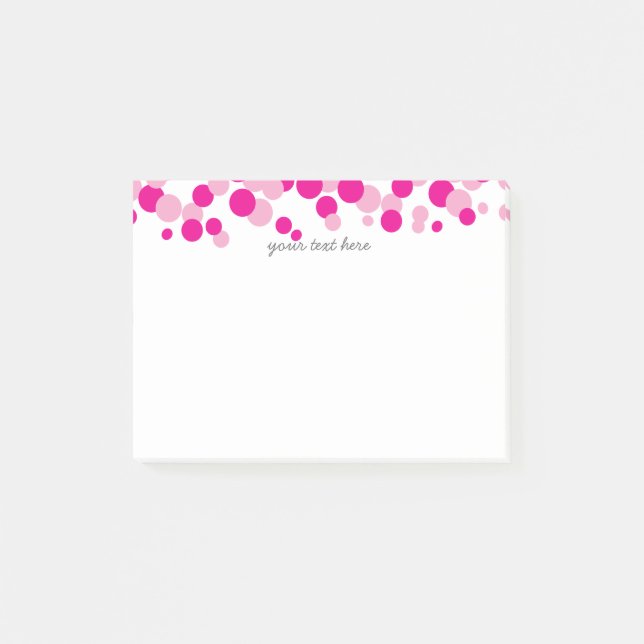 Notas Post-it® Pink Bubbles Confetti Pattern Post-it® Notes (Anverso)