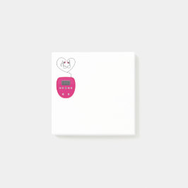 Notas Post-it® Pink CD Player with Earphones Kissing