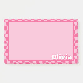 Notas Post-it® Pink Checkered Preppy