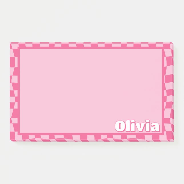 Notas Post-it® Pink Checkered Preppy (Anverso)