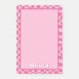 Notas Post-it® Pink Checkered Preppy
