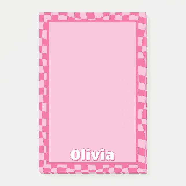 Notas Post-it® Pink Checkered Preppy (Anverso)
